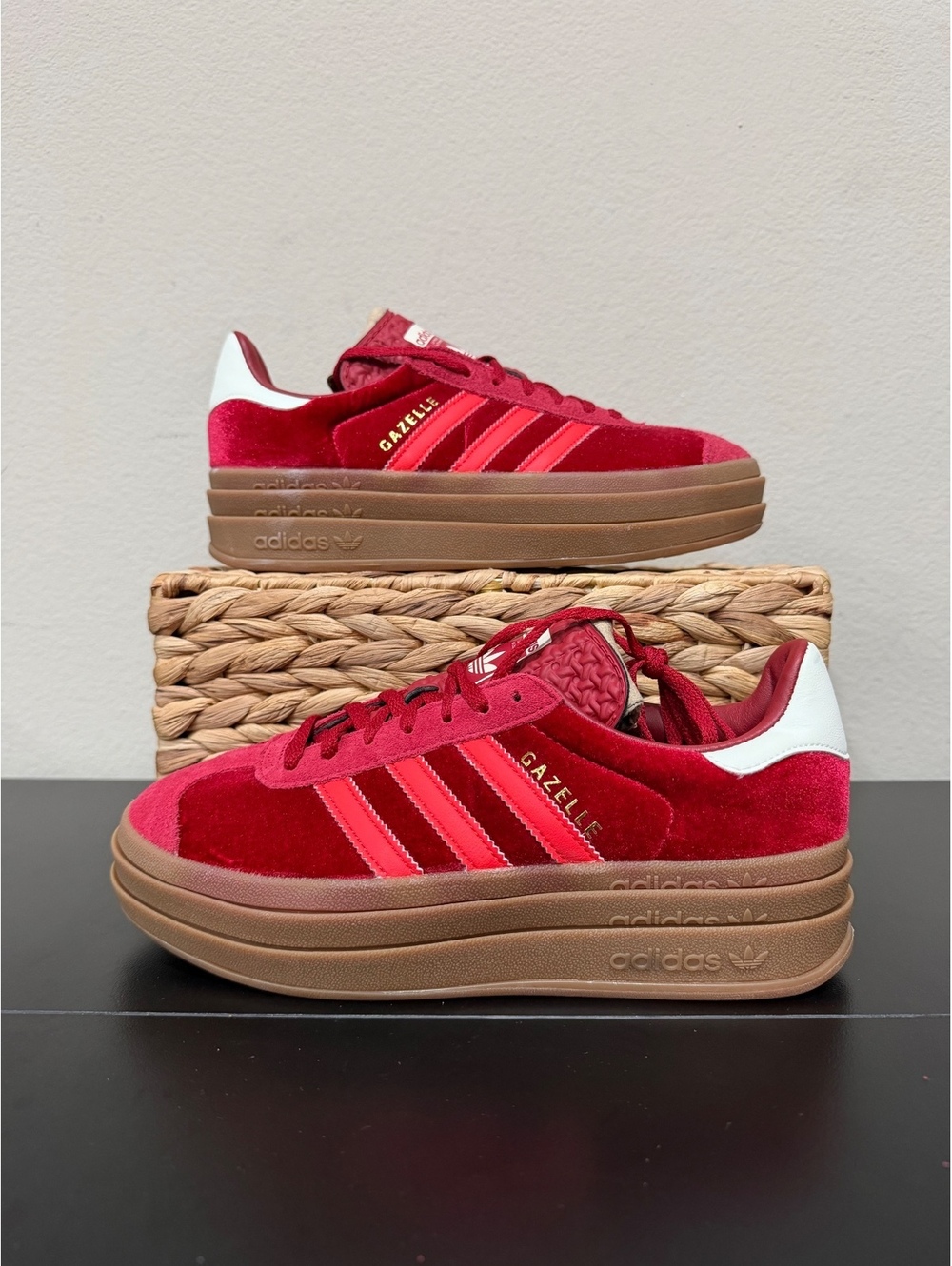 Size 7.5 - Adidas Women’s Gazelle Bold “Bright Red Velvet”